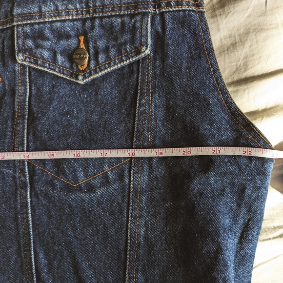 📼Vintage ACA-JOE Denim Vest Western Jean Dark Medium Wash 90s - Men's Medium - Picture 10 of 12